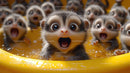 Cute Baby Meerkats Surrounded by Curious Group in Natural Habitat