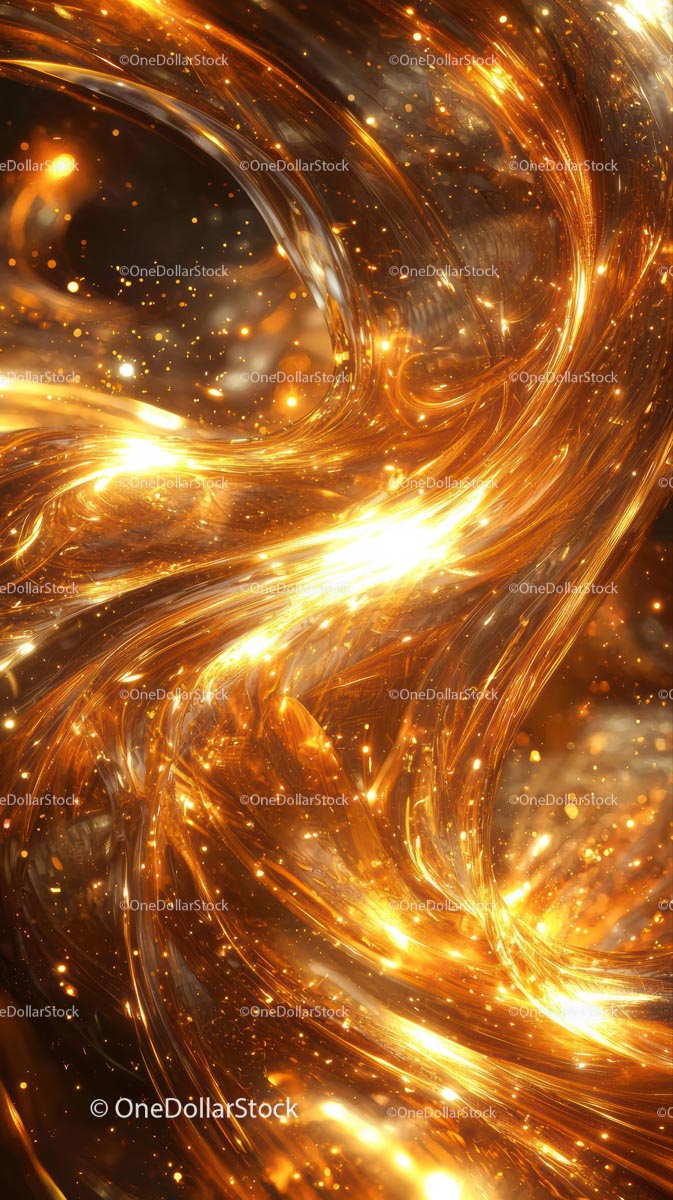 Vibrant Fiery Motion with Sparkling Golden Light Background