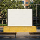 Blank outdoor billboard in urban park setting