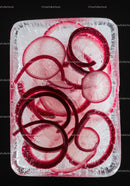 Fresh Radish Slices Frozen Inside Ice Cube Block