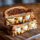 Banana and Peanut Butter Toast Sandwich with Fresh Slices