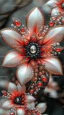 Elegant Gem-Encrusted Floral Jewelry Brooch with Sparkling Accents