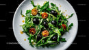 Fresh Arugula Salad with Cherry Tomatoes and Black Olives