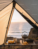 Morning tea and fresh oranges with ocean view