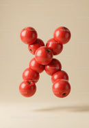Creative arrangement of red apples forming letter X