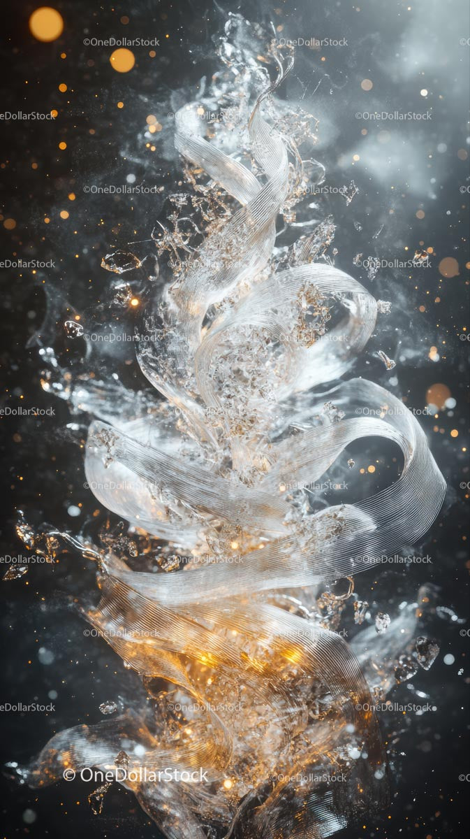 Dynamic Water Splash with Ice and Light Effects