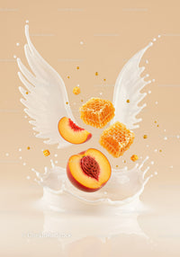 Peach and Honeycomb Splash with Milk Wings