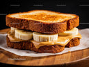 Banana and Peanut Butter Sandwich on Whole Grain Bread