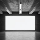 Empty modern concrete room with bright wall panel