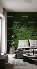 Modern Bedroom with Green Living Wall and Stylish Decor