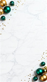 Festive Green and Gold Christmas Ornament Arrangement