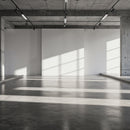 Modern empty concrete room with natural sunlight shadows