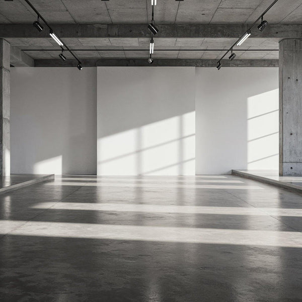 Modern empty concrete room with natural sunlight shadows JPG Mockup Image