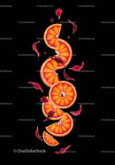 Vibrant Blood Orange Slices with Hibiscus Petals