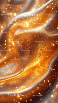 Shimmering Gold Glitter and Sparkling Light Background
