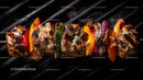 Juicy Grilled Meat Skewers with Charred Edges on Open Flame