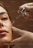 Close-Up of a Cosmetic Facial Injection Procedure in a Modern Clinic