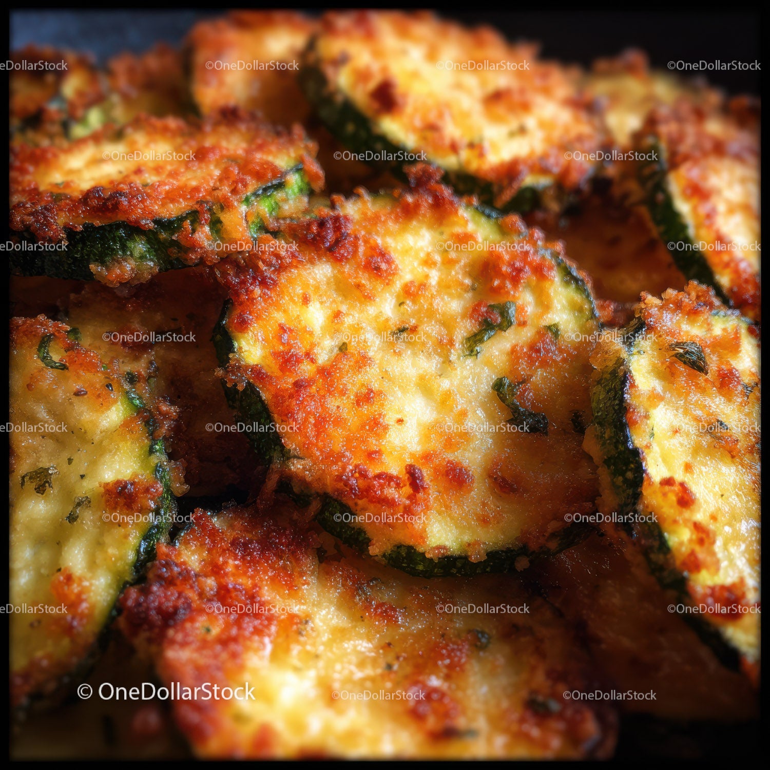 Crispy Baked Zucchini Slices with Cheesy Topping for Healthy Snack