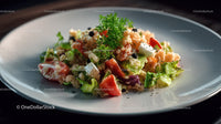 Fresh Vegetable Salad with Cherry Tomatoes and Feta Cheese