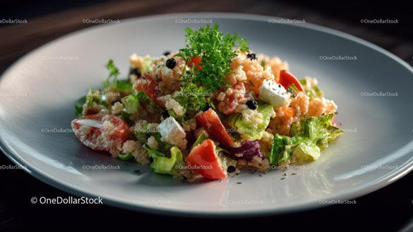 Fresh Vegetable Salad with Cherry Tomatoes and Feta Cheese