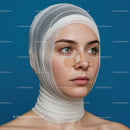 Close-up of Woman with Bandage on Nose For Medical Care and Healing