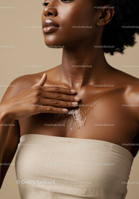 Elegant Portrait of a Woman with Glowing Skin and Natural Beauty