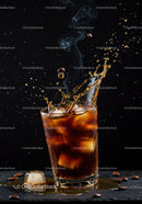 Refreshing Cold Brew Coffee Splash with Ice Cubes