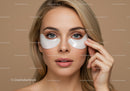 Woman in Skincare Routine Wearing Under-Eye Patches