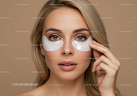Woman in Skincare Routine Wearing Under-Eye Patches