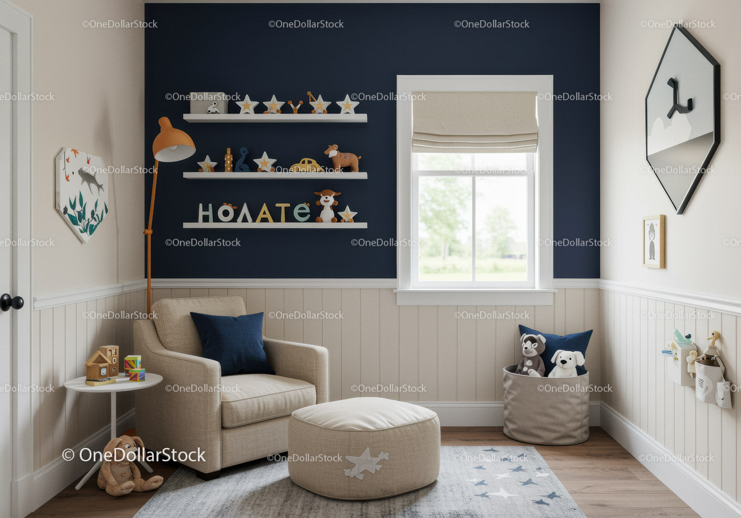 Cozy Children's Playroom with Plush Toys and Soft Decor