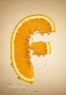 Fresh Orange Slice Shaped Like Currency Symbol