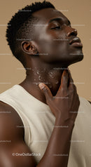 Portrait of a Confident Black Man with Stylish Hair and Smooth Skin