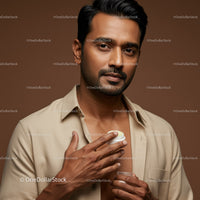 Elegant Mature Man Applying Moisturizer for Healthy Skin
