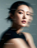 Portrait of woman with artistic motion blur effect