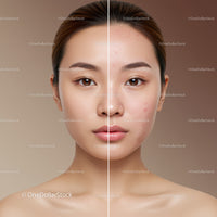 Beauty Woman with Clear Skin and Acne Prone Skin Correction
