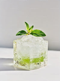 Refreshing mojito cocktail with mint leaves and crushed ice