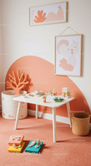 Charming Children's Playroom with Pastel Decor and Wooden Toys