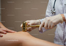 Chiropractic Adjustment with Golden Gavel for Muscle and Pain Relief
