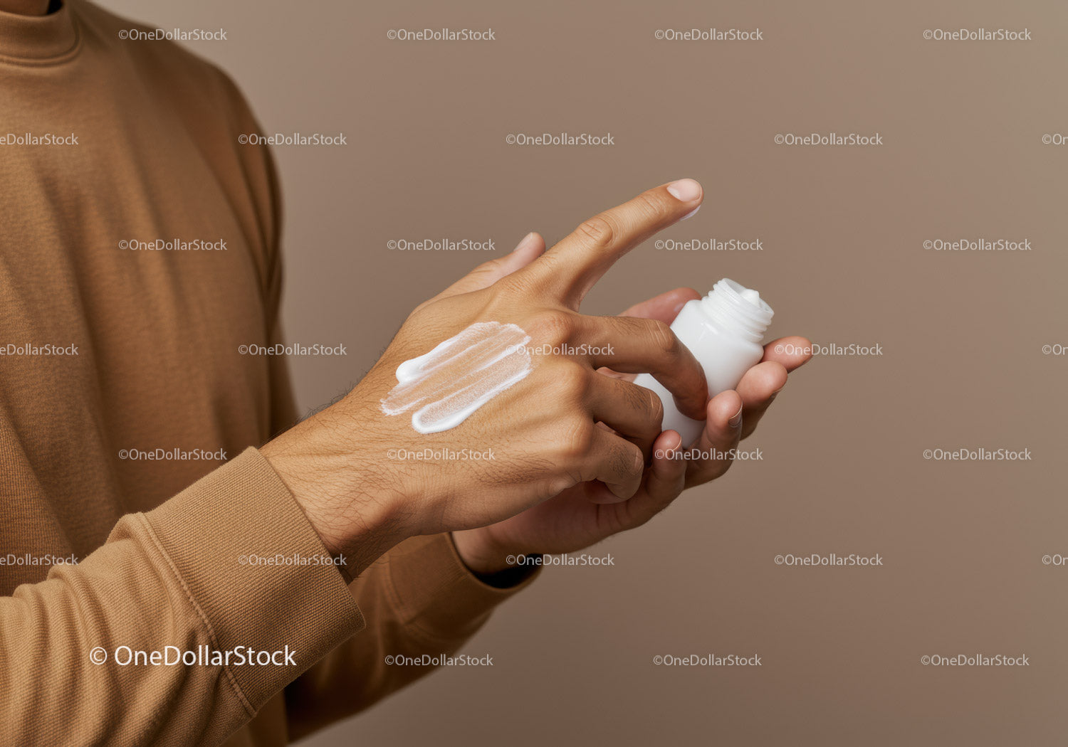 Hands Applying Moisturizing Cream on Hands with Skincare Product