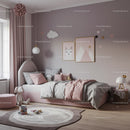 Charming Pink and Gray Children's Bedroom with Playful Decor