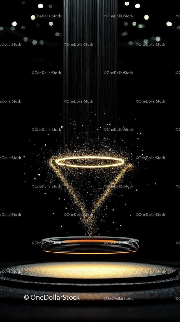 Abstract Digital Particles and Light Show in Futuristic Design