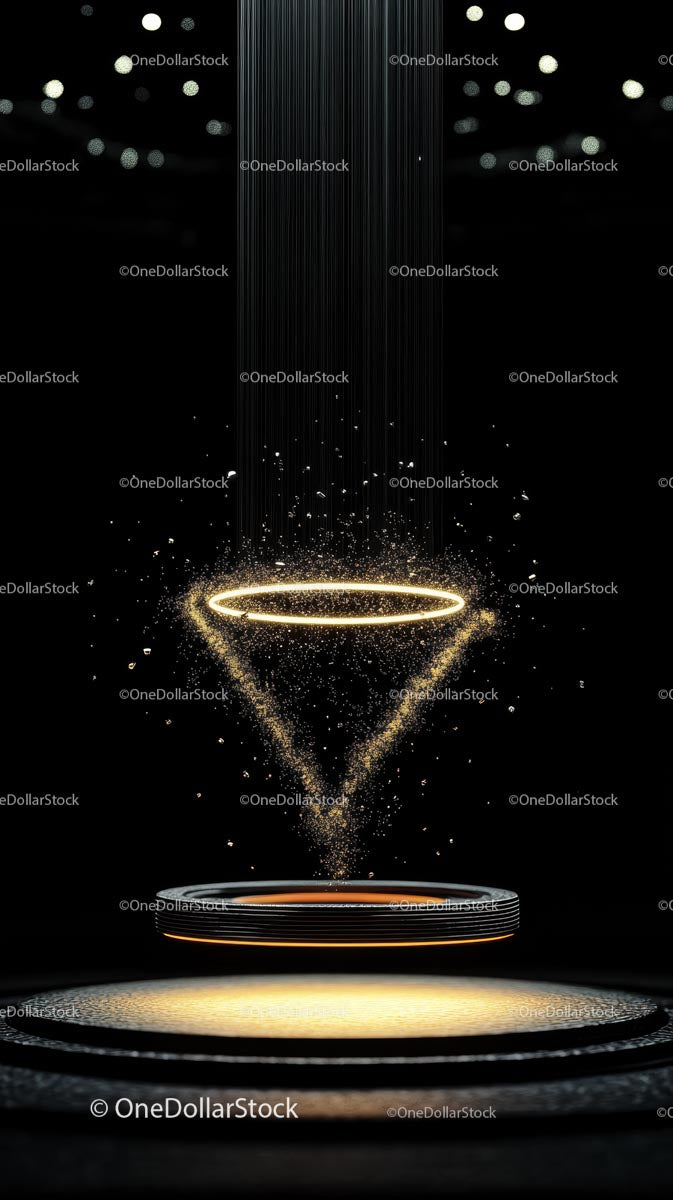 Abstract Digital Particles and Light Show in Futuristic Design