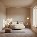 Elegant Modern Bedroom with Beige Walls and Natural Light