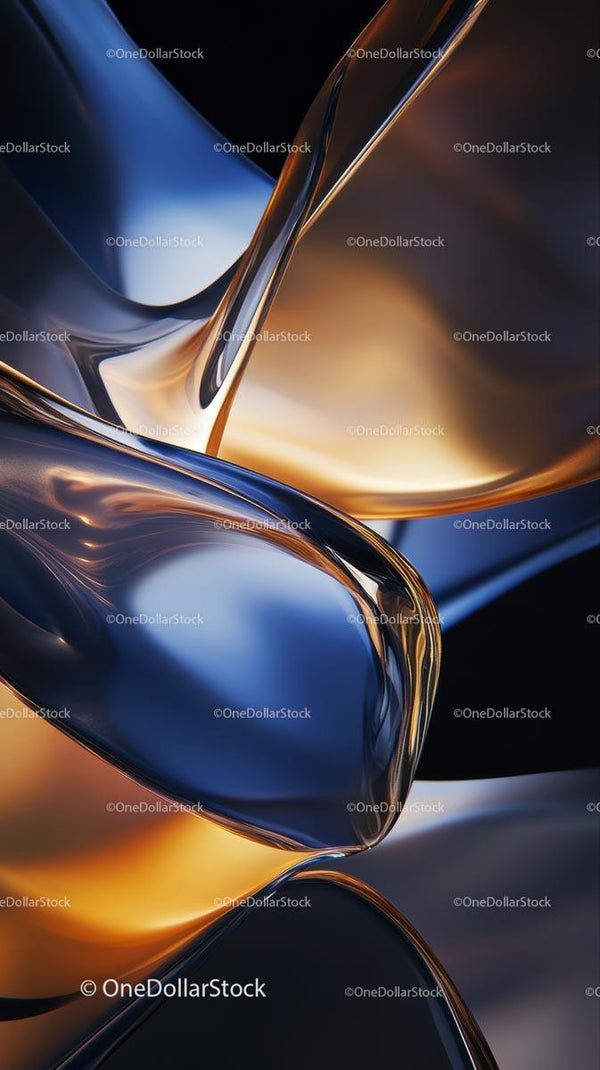 Elegant Abstract Liquid Glass Art with Smooth Curves and Vibrant Colors