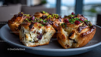 Cherry and Pistachio Baked Muffins with Sweet Topping