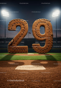 Baseball glove styled number twenty nine at stadium