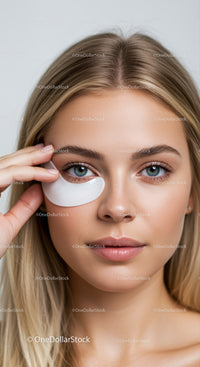 Woman Applying Eye Mask for Skincare and Beauty Routine