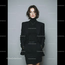 Stylish Professional Woman in Black Blazer and Short Wavy Hair