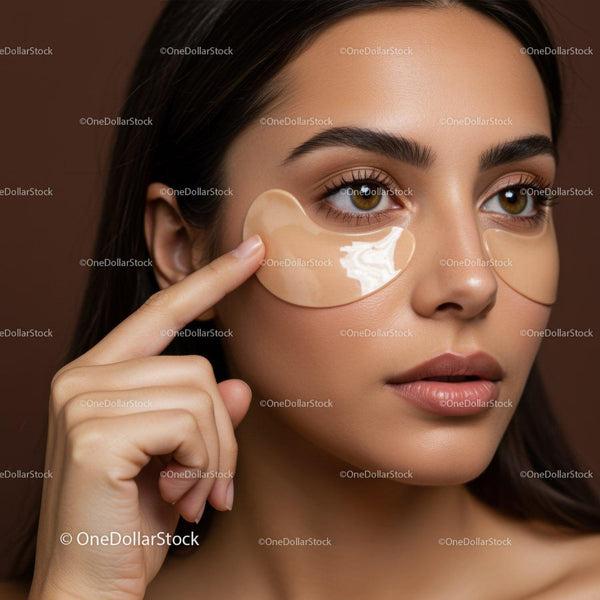 Woman Applying Under Eye Patches for Skin Rejuvenation