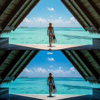 Before and after Pacific Ocean LUT Pack effect